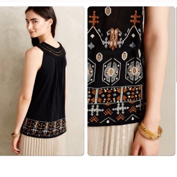 ANTHROPOLOGIE Akemi + Kin Firelight Fringe Tank S - Picture 2 of 8